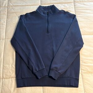 Bugatchi Sweater Men’s Size XL Navy Blue 1/4 Zip Mock Neck Long Sleeve